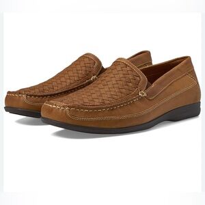 Men's Johnston & Murphy Sheep skinWoven Slip-On Loafers in Brown Sz 9.5